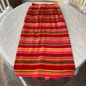 OBERON 100% silk striped skirt w/long slit/8